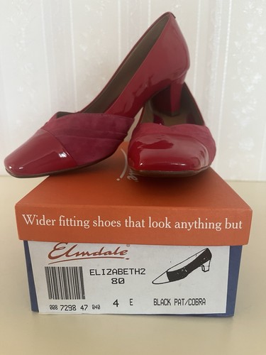 Women red patent and suade - patent,