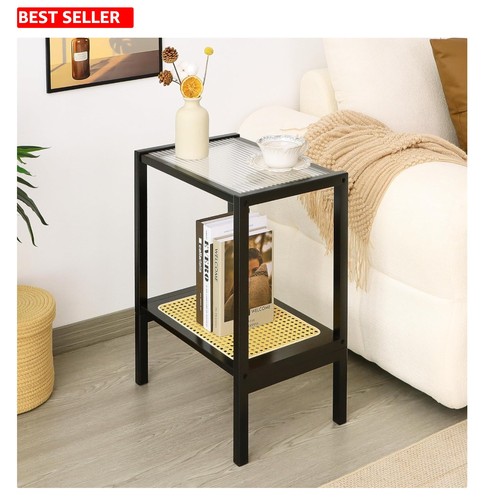 Slim bamboo side table - bamboo,