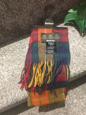 New With Tags Barbour Multi Colour Scarf 100% Lambswool mens or womens (unisex)