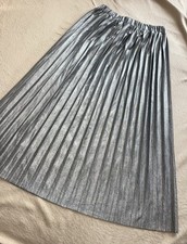 Silver Pleated Midi
