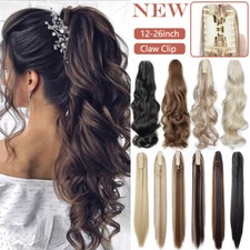 Real As Human Thick Hair Clip In Ponytail Claw On Pony Tail Long Hair Extensions