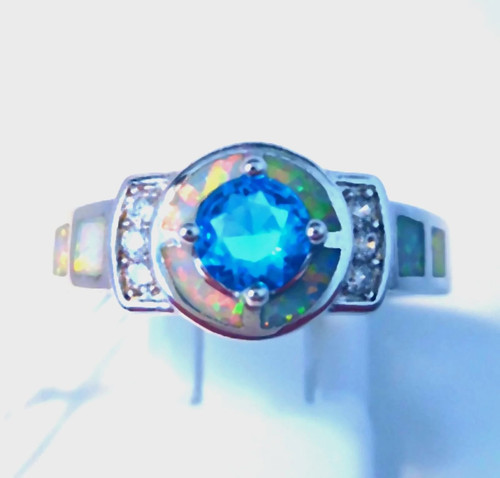 Gorgeous white fire opal cz - fire, opal/cz