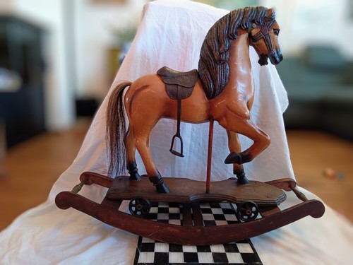 Nostalgic wooden rocking horse - rocking,