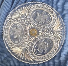 Hofbauer Cut Cystal Swan Cake Plate  12"