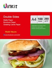  A4 260Gsm Double Sides Matt Inkjet Photo Paper Printing Uinkit 100-1000 Sheets
