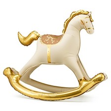 Gold Rocking Horse Standing Giant Air Fill Foil Balloon 118cm / 46 in