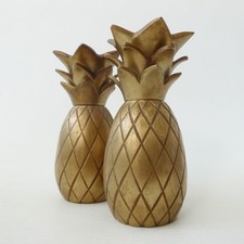 2 x solid brass pineapple