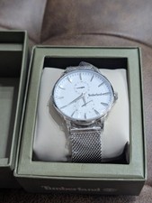 Timberland Mens Watch White , Mesh Self Adjust Strap New Gift For Him RRP £189