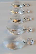 5 Big Vintage 8cm Glass Oval