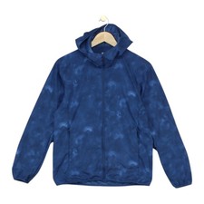 Uniqlo Ultra Lightweight Jacket Mens Size XS Blue Hooded Full Zip Patterned