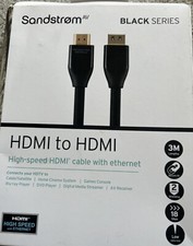 Sandstrom - High-Speed HDMI Cable with Ethernet (Black Series) Brand New, 3M