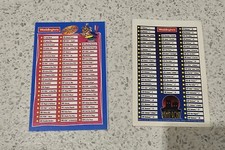 2x Waddingtons Pog Checklists
