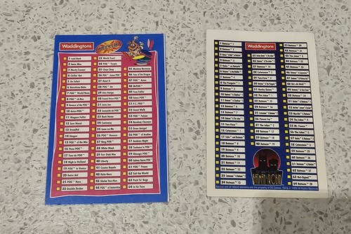 Waddingtons pog checklists - pog,