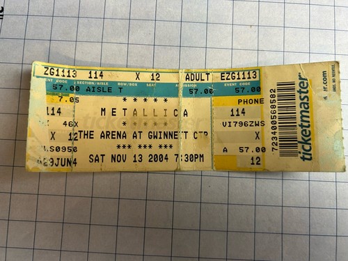 Metallica concert ticket - -,