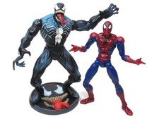 Toy Biz Venom and Spider-Man Action Figures Toys Articulated 2000's Era Used