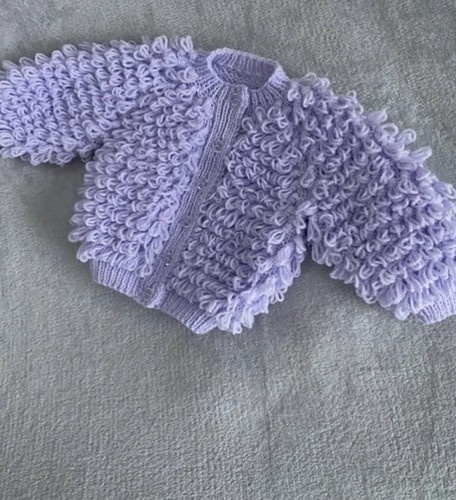 Hand knitted loopy cardigan - knitted,
