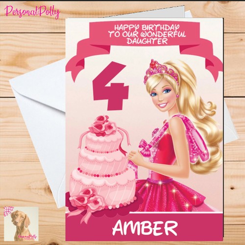 Personalised barbie card - barbie,