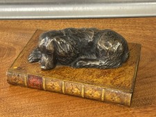 Gorgeous Vintage Sleeping Spaniel Dog on Alfred The Great Book  Paperweight