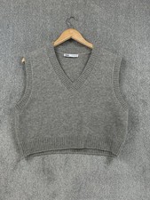 Zara Knit Vest Womens M Grey