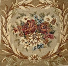 FLOWERS IN WREATH Needlepoint