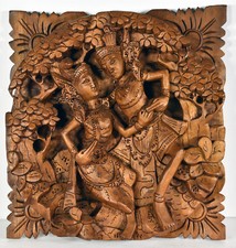 10" Vintage Hand Carved Made Wooden Asian Indian Thai Burmese Religious Carving