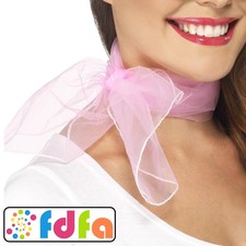 Smiffys 50's Neck Scarf Pink Ladies Womens Chiffon Style One Size Fancy Dress