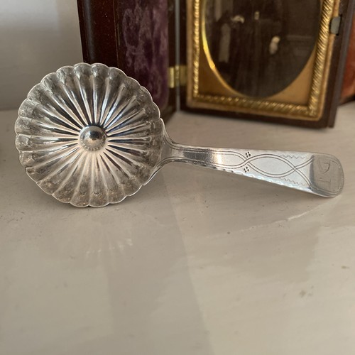 George iii silver caddy - george, spoon