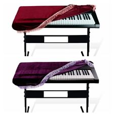 Keyboard Dust Cover Pleuche Tassel Storage Bag For 61 Key Piano Burgundy Purple