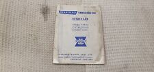 Genuine Vintage Stanpart Standard Vanguard Estate Parts Catalogue List Catalogue