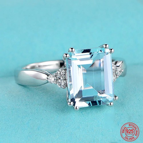 Natural aquamarine ring 925 - natural,