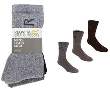 Regatta Mens 3 Pack Socks Dark