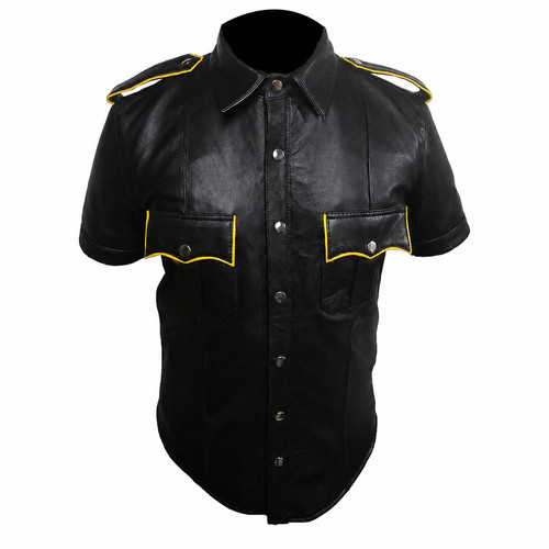 Mens black leather pride - leather,