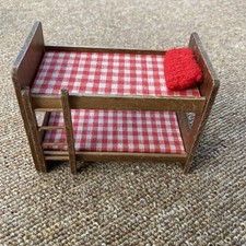 Vintage Dolls House Wooden Bunk bed 