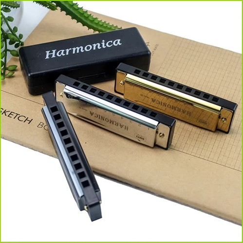 New silver swan harmonica - silver,