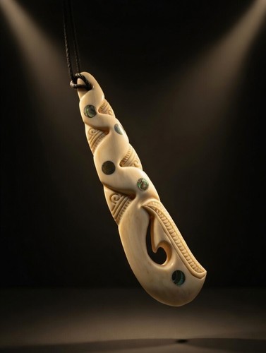 Hand carved maori whale tail - hand-carved,