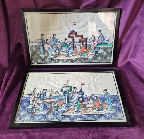 Set antique chinese pith - antique,
