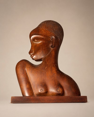 Vintage art deco woman - vintage, wooden