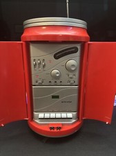 VINTAGE LARGE RED COCA-COLA SODA CAN ELECTRICAL RADIO STEREO & TAPE CASSETTE 
