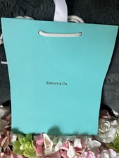 Tiffany & Co Small Gift Bag With White Ribbon Attached Authentic New Stock