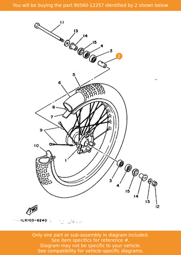 Yamaha spacer 90560 12257 oem - yamaha,