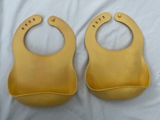 X2 baby bibs plastic silicone yellow unisex