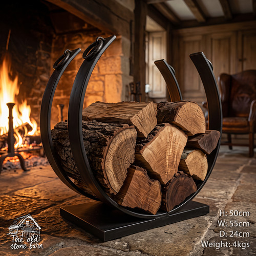 Log holder large metal - log,