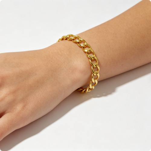 18k yellow gold solid - solid, cuban