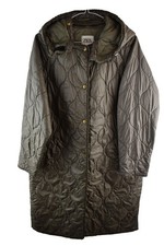 ZARA Beige Padded Coat size L Womens Quilted Hooded Casual Outdoors Outerwear