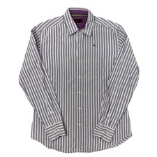 Robe Di Kappa Striped Shirt Vintage Long Sleeve Purple White Mens Large