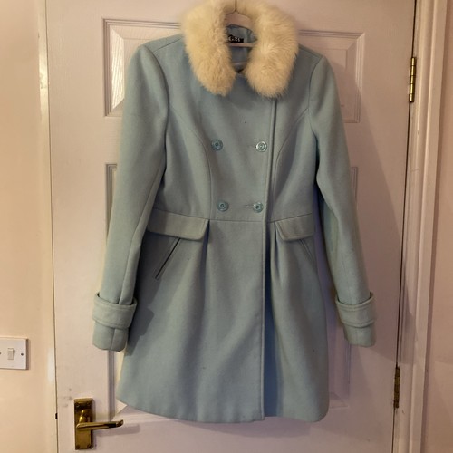 Cute fur collared pale blue - pale,