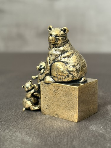 Solid brass mother bear - solid,