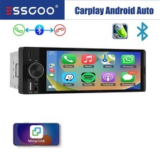 ESSGOO 6.36" Single Din Car Stereo Wireless CarPlay Android Auto Radio Bluetooth
