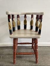 Antique  Small  Child's Chair Art   very RARE Men's figurines hand made