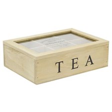 Vintage General Store Wooden Tea Box Chest Holder With 6 Compartents